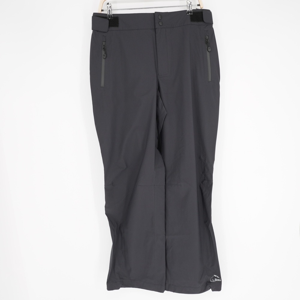 L.L.Bean Full Side Zip Shell Pants Womens L Black Rain Warm Up Wind Weather Gear